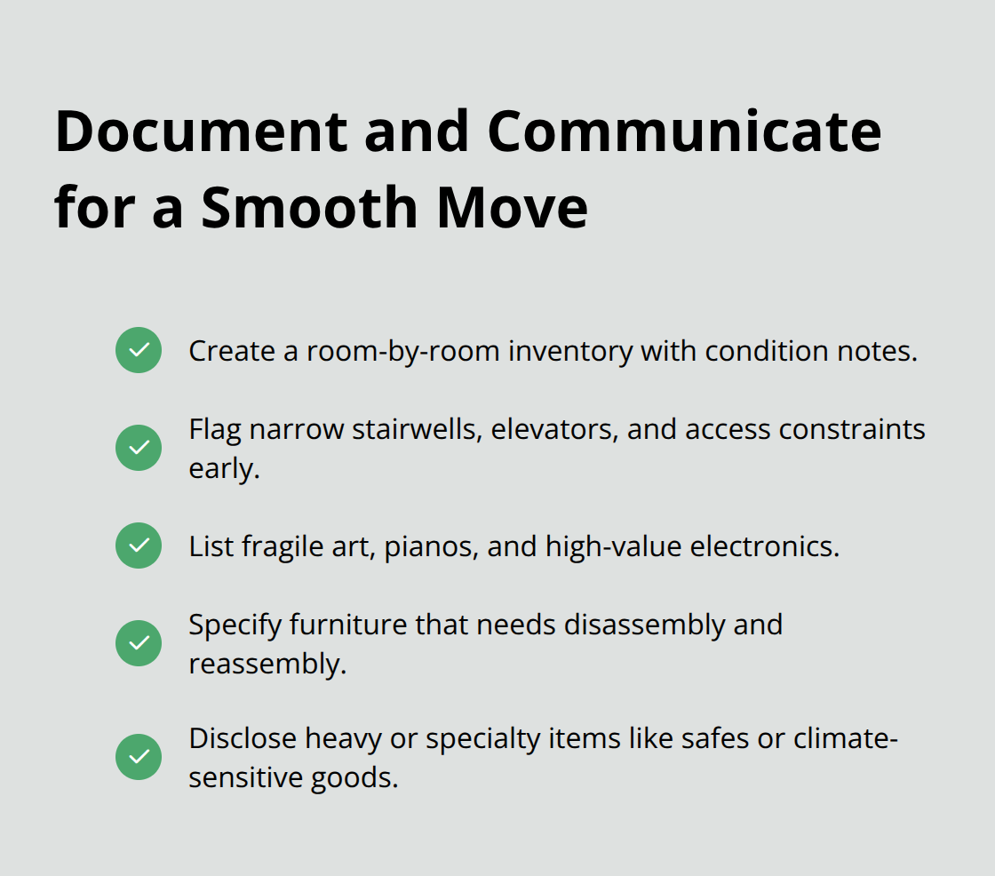 Checklist of documentation and communication steps to streamline a household move - best california movers