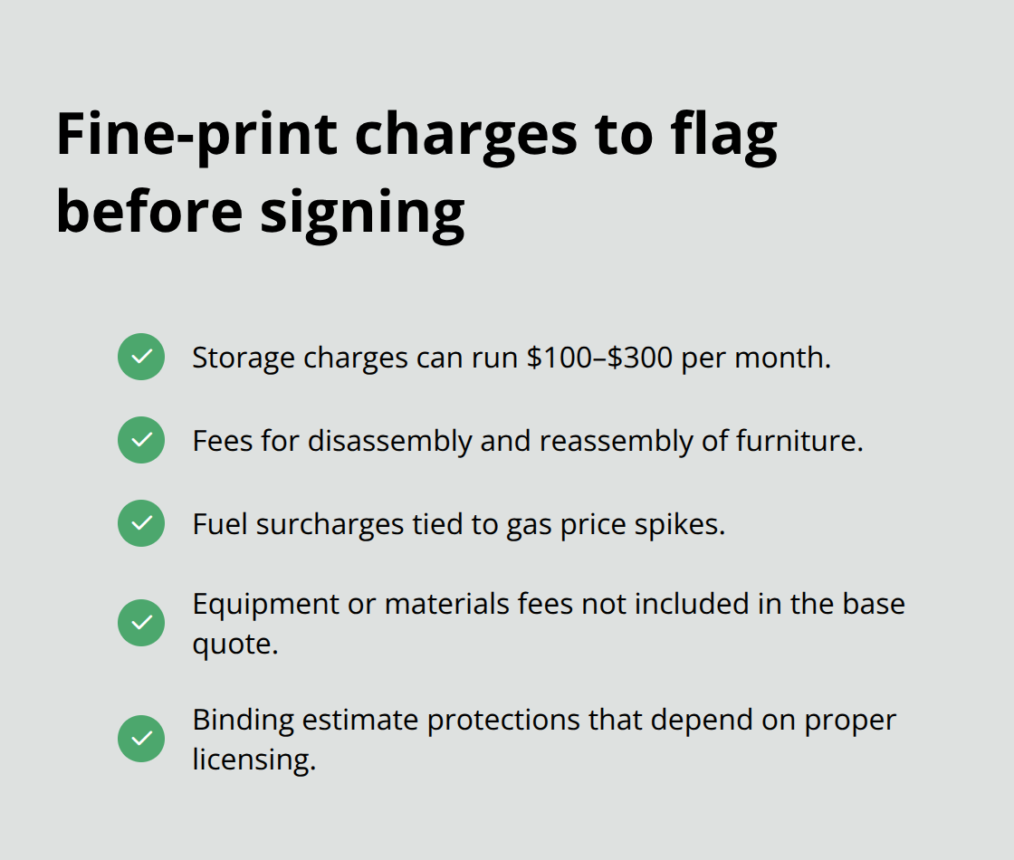 Checklist of contract fees and conditions to review carefully - cross country movers san francisco ca