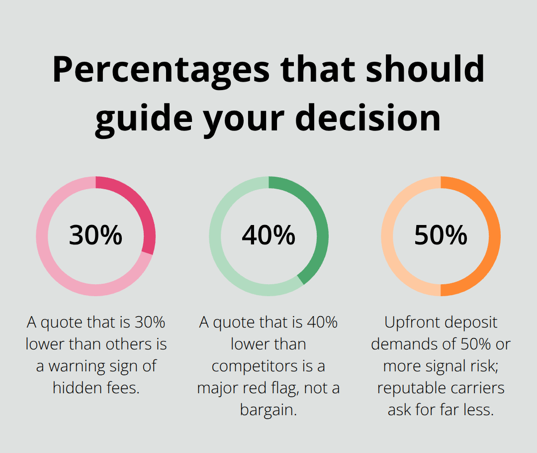 Key percentages for evaluating long-distance moving quotes and deposits