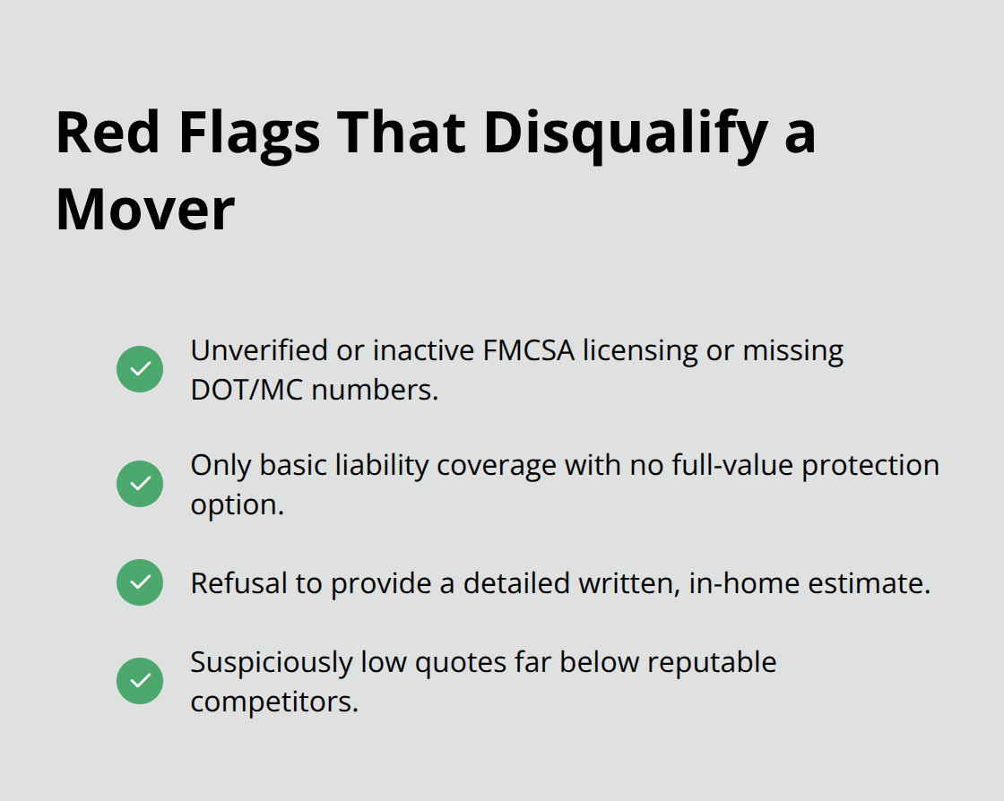 Checklist of disqualifying red flags for Oakland long-distance movers. - long distance movers oakland ca