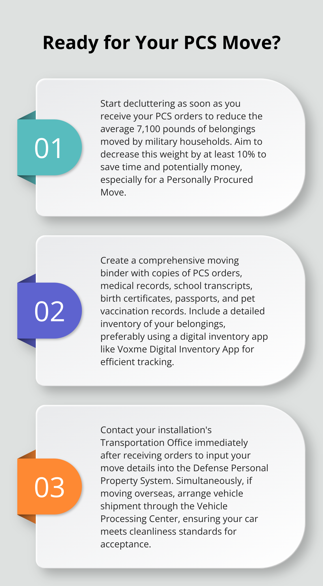 Infographic: Ready for Your PCS Move? - military move checklist