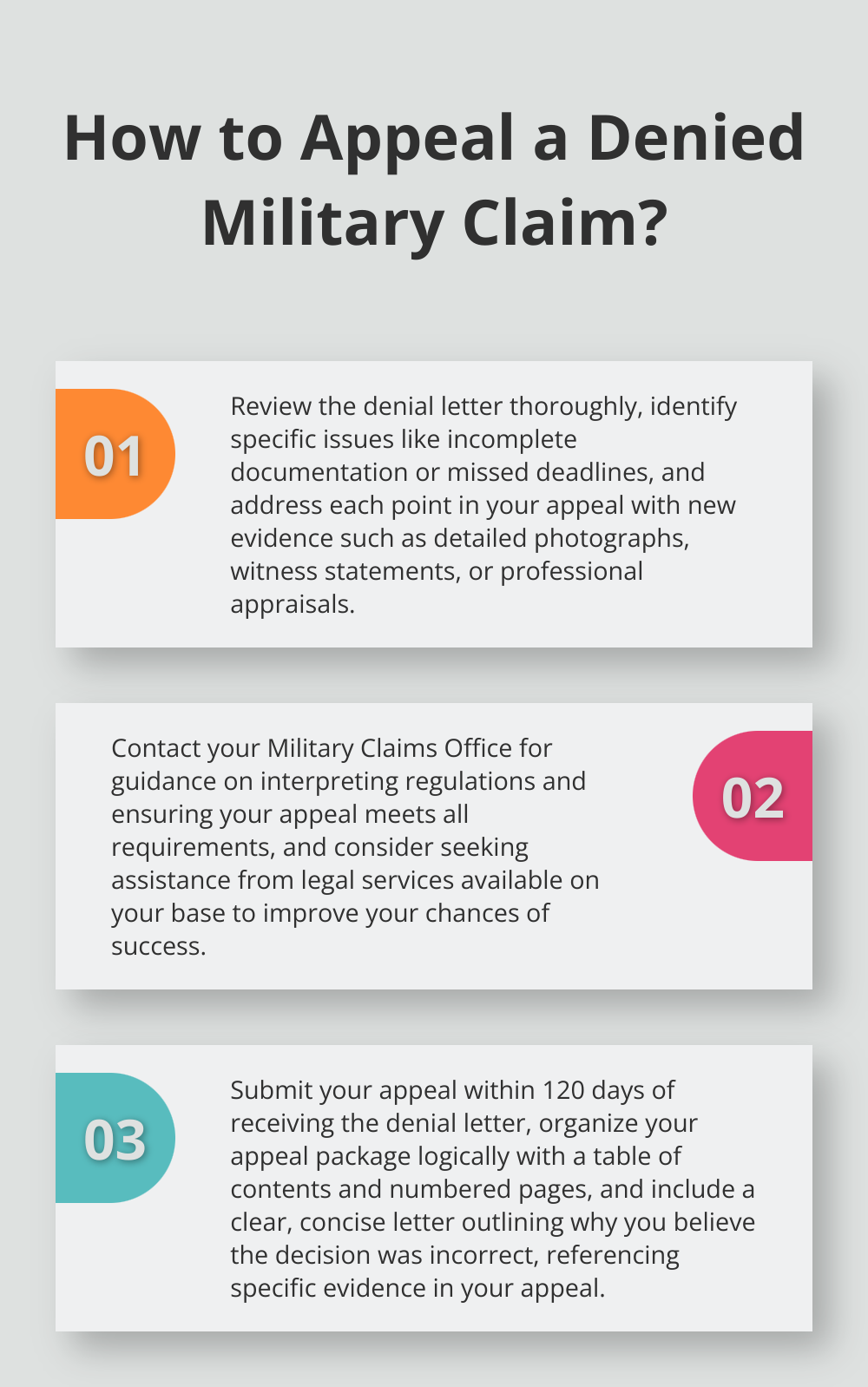 Infographic: How to Appeal a Denied Military Claim? - military move claim denied