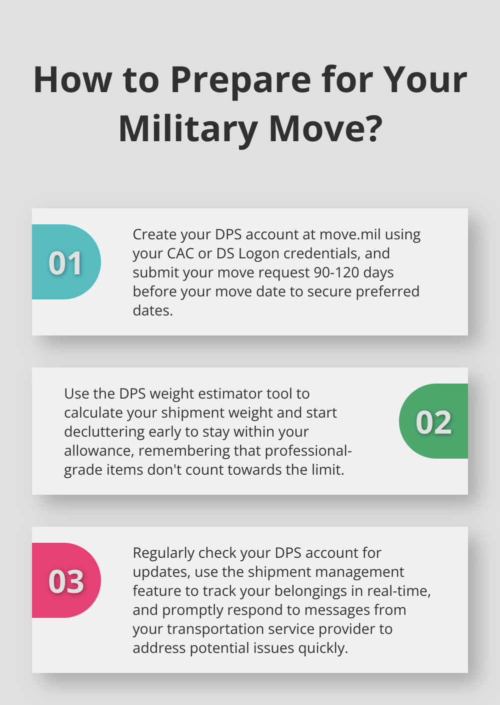 Infographic: How to Prepare for Your Military Move? - military move dps