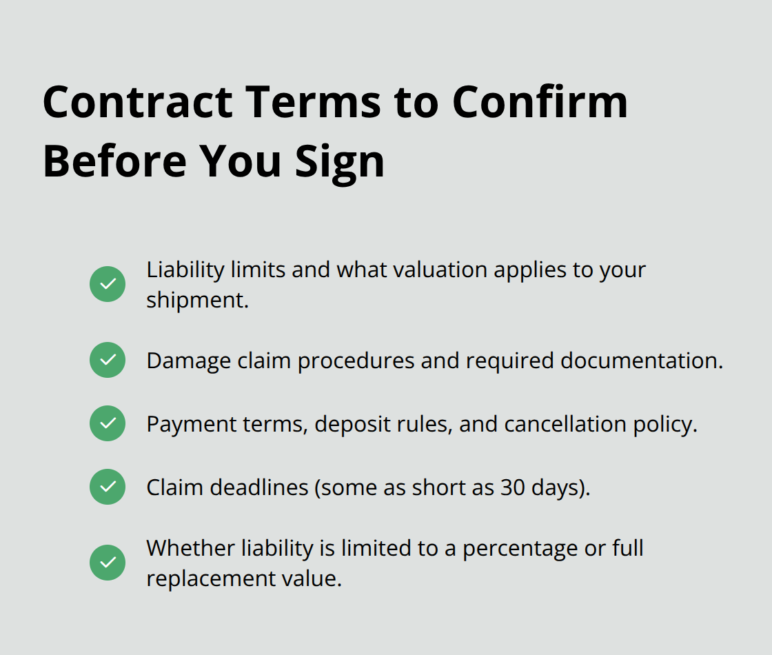 Checklist of critical moving contract terms and deadlines to verify - movers and packers san jose ca