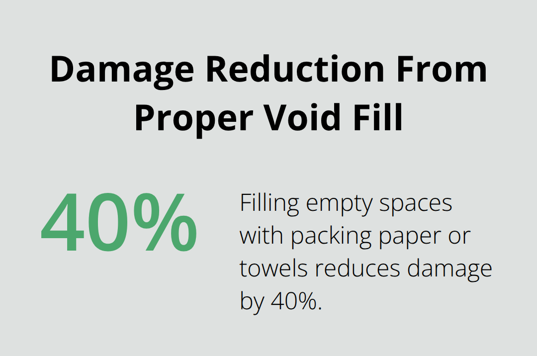 Chart showing 40% reduction in damage when empty spaces are filled properly. - moving house boxes