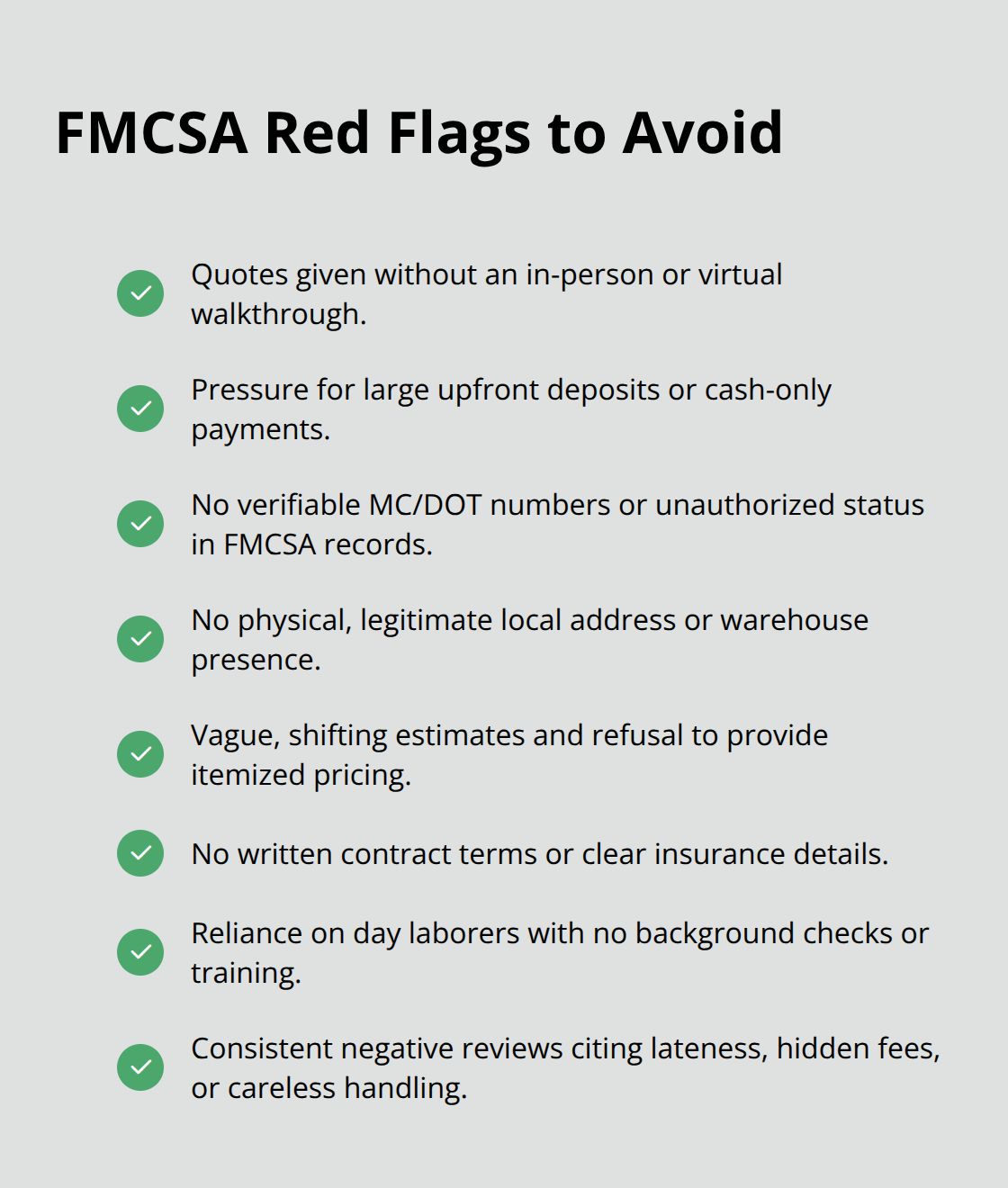 Checklist of common moving scam red flags to watch for - north bay movers santa rosa ca
