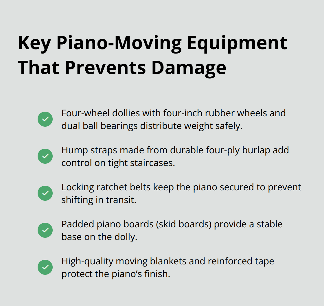 Checklist of specialized equipment professional Riverside piano movers use to protect instruments and homes. - piano movers riverside ca